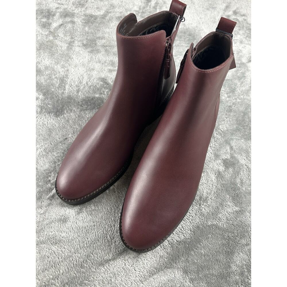 Cole Haan River Chelsea Waterproof Burgundy Leather Ankle Boot Size 9 Never Worn